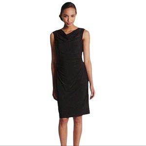 David Meister Cowl Neck Sheath Dress Size 14